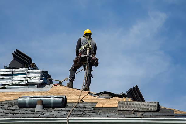Professional Gutter Installation technician working in Penland, NC